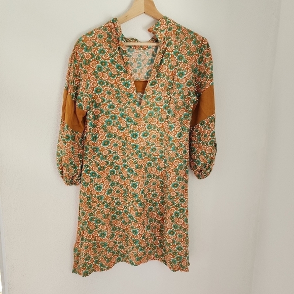 Valija Bohemian Floral Retro Tunic Dress Small - Picture 9 of 12